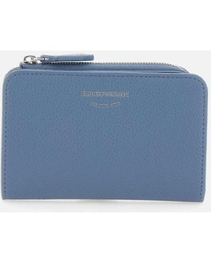 Emporio Armani Vegan Leather 'S Portafoglio Con Tasca Per Moneta - Blu