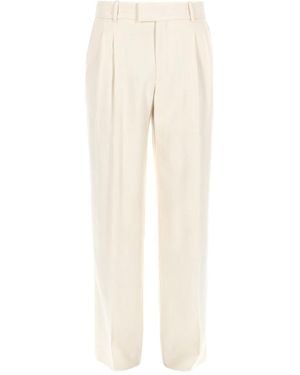 Drole de Monsieur Viscose Polyester Elastane Trousers - Natural