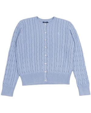 Polo Ralph Lauren Sweater-Cardigan Cotton Other Fibres - Blue