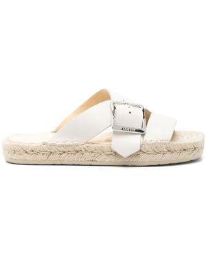 Loewe Petal Leather Sandals - White