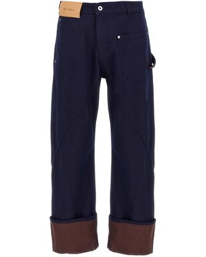 JW Anderson Turn Up Twisted Workwear' Jeans - Blau