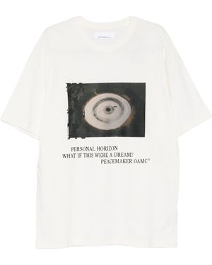 Oamc Peacemaker T-shirt coupe ample Landart 03 imprimé par - Blanc
