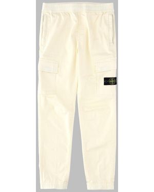 Stone Island Boys Regular Tapered Cargo Trousers - Natural