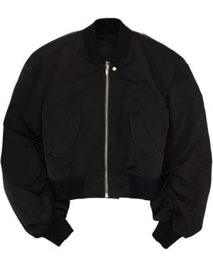 Rick Owens Bomber Jacket With Ribbed Trim - Black