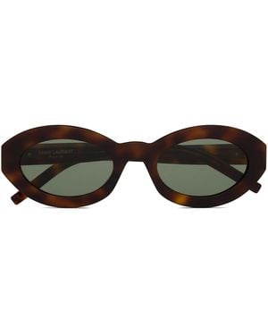 Saint Laurent Lunettes de soleil à monture ovale Sl M136 - Noir