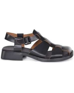 Camper "Dana" Sandals Made Of Leather - Black