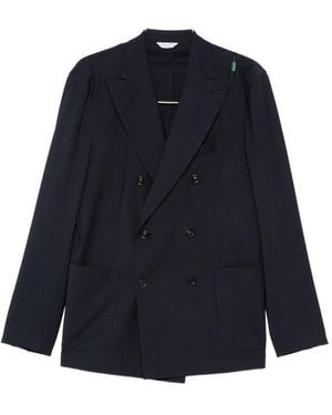 Boglioli Wool Blend Double Breasted Suit - Blue