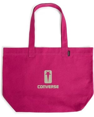 CONVERSE X DRKSHWD Logo Cotton Tote Bag - Pink