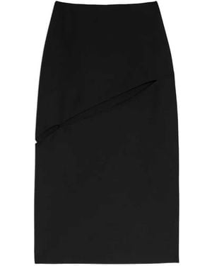 Jil Sander Midi-rok Met Uitgesneden Detail - Zwart