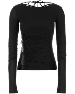 Blumarine Stretch Jersey Top - Black