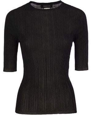 Fabiana Filippi Gerippter Pullover aus Lurex-Viskose von - Schwarz
