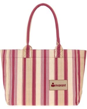 Isabel Marant Printed Canvas Yenky Shopping Bag - Red