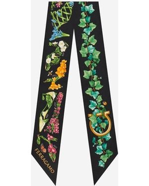 Ferragamo Mini Zijden Bandeau Met Eden-print - Groen