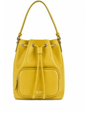 LA ROSE Leather Satchel Bag - Yellow