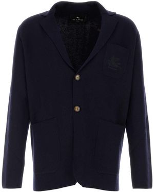 Etro Wool Blend Blazer - Blue