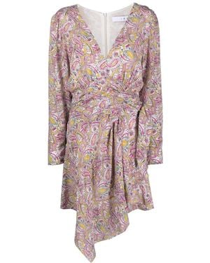 IRO Vestido corto con motivo gráfico - Rosa