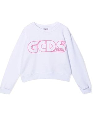 Gcds Sweatshirt Cropped Girl - White