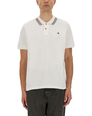 Vivienne Westwood Classic Cotton Pique Polo Shirt - White