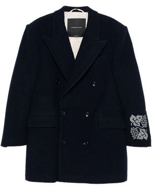 FEDERICO CINA Double Breasted Coat - Blue