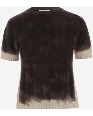 Oliver Lattughi Kurzarm-Kaschmirpullover - Schwarz