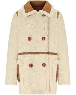 Stand Studio Chloe Ecru Double-Breasted Jacket - Natural