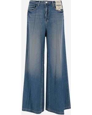 L'Agence Relaxed Wide-Leg Jeans With Washed Effect - Blau