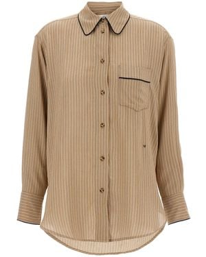 Victoria Beckham Chemise de pyjama de détail de la tuyauterie de - Neutre