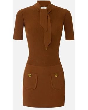 Elisabetta Franchi Vestido Corto - Marrón