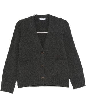 Base London Strickjacke aus Basiswolle - Schwarz