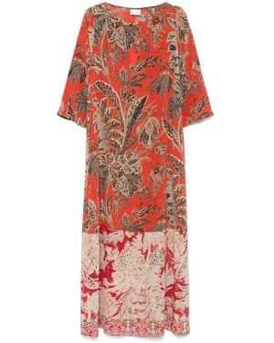 Pierre Louis Mascia Printed Silk Maxi Dress - Red