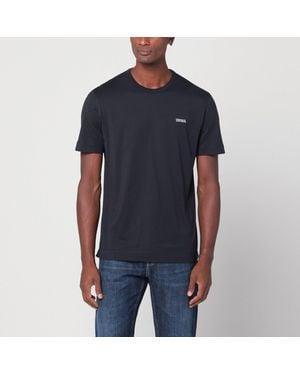 ZEGNA T Shirt With Logo - Blue