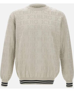 Iceberg Herren Ecru Baumwollpullover - Grau
