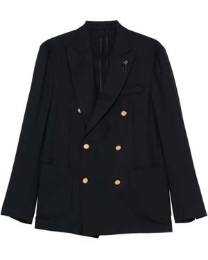 Lardini Goldfarbener zweireihiger Blazer - Blau