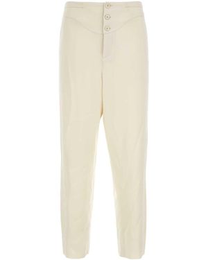 Saint Laurent Ivory Satin Pant - Naturel