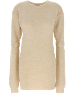 Lemaire Gestricktes Kleid mit abnehmbaren Ärmeln - Natur