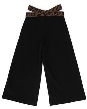Fendi Wide Sweatpants - Black