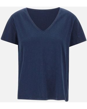 Woolrich Maglietta Di Cotone Blu