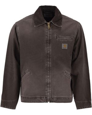 Carhartt Gewassen Organisch Dearborn Canvas Jack - Zwart