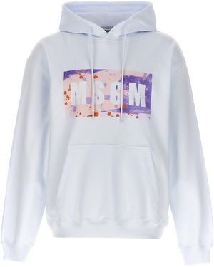 MSGM 'Camo Season Box Logo' Hoodie - Weiß