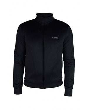 Valentino Garavani Logo Zip Front Jersey Vest - Blue