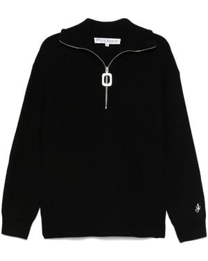 JW Anderson High-Neck Sweater With Ribbed Details - Schwarz