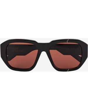 FACE HIDE Broken Cosmo Sunglasses With Logo - Black