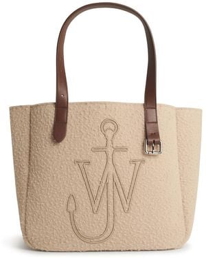 JW Anderson JW Anderson Belt Tote Beige gekochte Wollumhängetasche - Natur