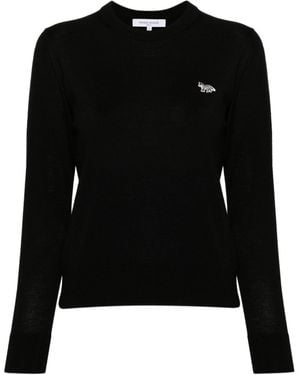 Maison Kitsuné Pullover Mit Baby Fox-Patch - Schwarz