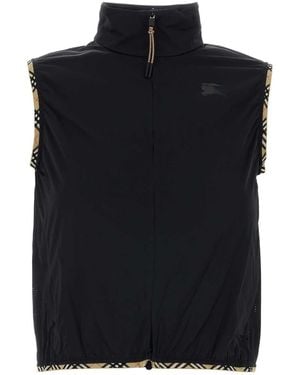Burberry Stretch Nylon Sleeveless Jacket - Black