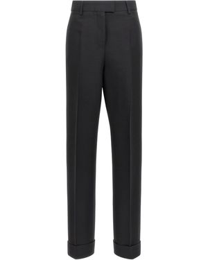 Ferragamo Uitgerekt Geplooide Broek - Zwart