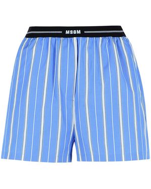 MSGM Cotton Shorts - Blue