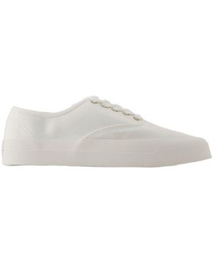 Maison Kitsuné Schnürten -up -Turnschuhe Baumwoll weiß