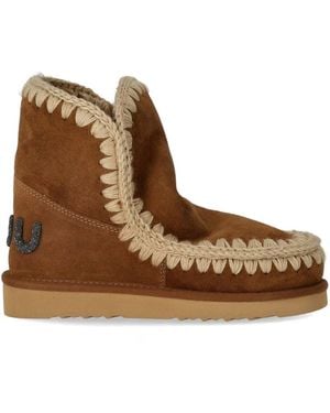 Mou Eskimo Glitter Logo Cognac Boot - Brown