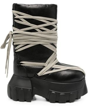 Rick Owens Megalace Lunar Mega Tractor Lace-Up Boots - Black